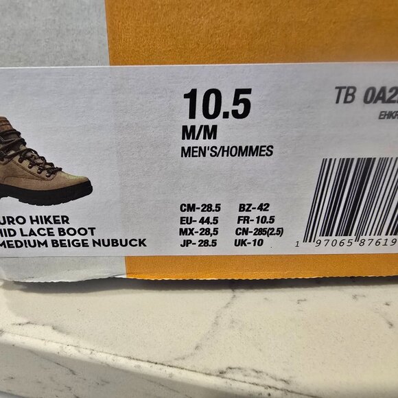 Men's Timberland Euro Hiker Mid Lace Boot - Medium Beige-TB0A2P27EN3 Sz 10.5 NEW - Picture 13 of 16
